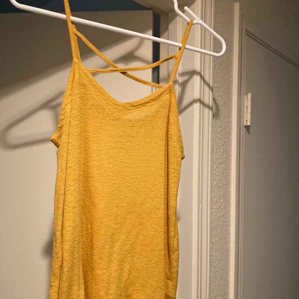 yellow tank top